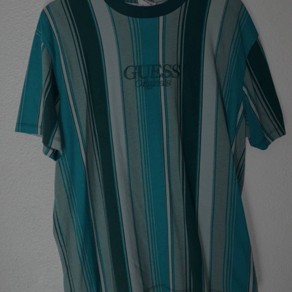 Green Stripped Guess T shirt